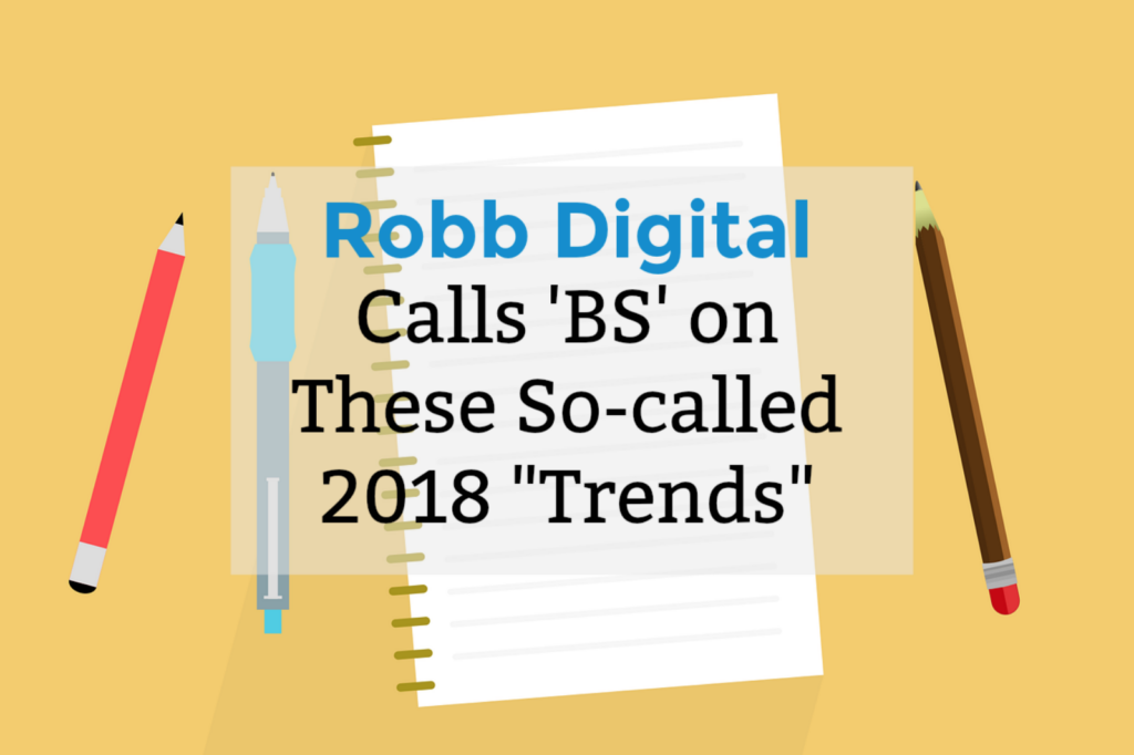 Robb Digital Calls BS on These So-called 2018 “Trends”|Meeting Outdoors at a Table with Computers