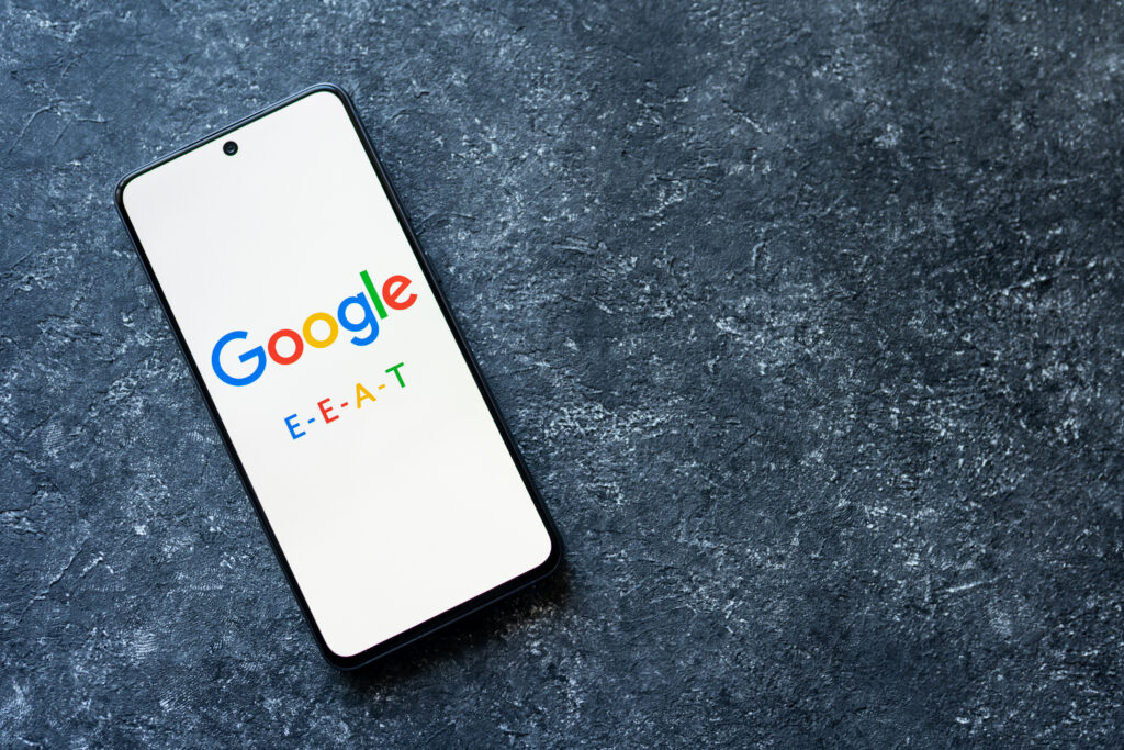 phone with google eeat on screen