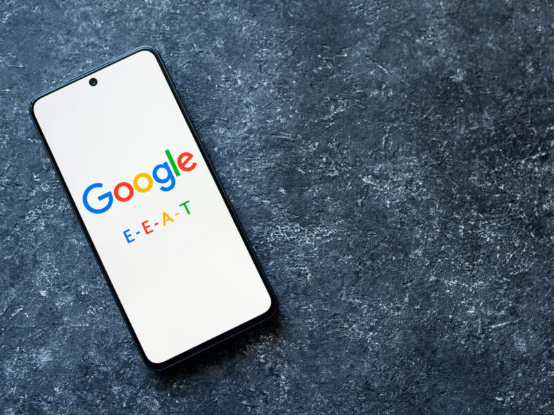 phone with google eeat on screen